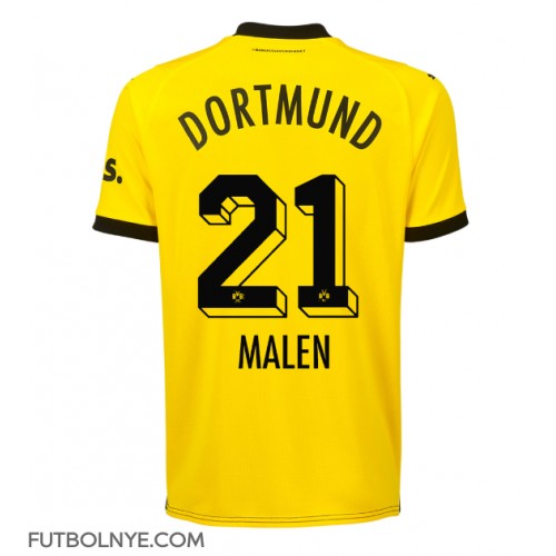 Camiseta Borussia Dortmund Donyell Malen #21 Primera Equipación 2023-24 manga corta